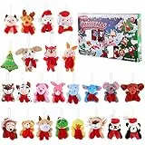 Toyvian Weihnachts-Adventskalender, 24 verschiedene Miniatur-Weihnachtsfiguren aus Kunstharz, Überraschungen, Weihnachtsdekoration (Stil 4)