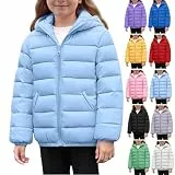 KODMNSW Steppjacke Leichte Kinder Mädchen Daunenjacke Warmer Winterjacke mit Kapuze Jungen Pufferjacke Winterparka Puffer Jacket Winter Outdoorjacke Mantel für Frühling Herbst Winter Himmelblau 140