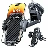 Topmake Handyhalterung Auto【Stärkste Saugnapf & Lüftungshaken】handy halterung Saugnapf/Clip 4 in 1 Handy Halter Auto Klimaanlage Sockel 360 Grad Drehteleskoparm passend für 52mm bis 95mm breite Handys