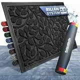 Bodenständig® Fußmatte außen und innen [robust] - Saubere Schuhe Dank geriffelter Oberseite - Perfekte Größe 40x60cm Schwarz - Fussmatte aussen Türmatte Haustür fussabstreifer innen Bereich