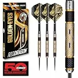RED DRAGON Darts – Golden Eyes 24g– Professionelles 85% Wolfram-Dart-Set mit Dartflüge und Dart-Schäften