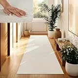 Paco Home Moderner Kuscheliger Wohnzimmer Teppich Kurzflor waschbar flauschig Weich Einfarbig Felloptik zeitlos stilvoll rutschfest pflegeleicht, Grösse 80x150 cm, Farbe: Creme 4