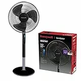 Honeywell Advanced QuietSet Oszillierender Standventilator (5 Geschwindigkeitseinstellungen, Timer-Funktion, Oszillation 70°, Höhenverstellung, Fernbedienung, Einfach zu benutzen) HSF600B