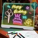 Led Zeichenbrett Kinder Kabellose, ORIA Leuchtendes Maltafel LED Notiztafel Wiederaufladbare, 7 Farben, für Doodle Tafel, Zeichnen, Memo, Werbetafel, Kreatives Geschenk für Mädchen Jungen,35 * 26cm