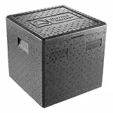 thermohauser EPP-Thermobox Pizza schwarz mit Deckel - 41,5 Liter - 41 x 41 x 40 cm - Pizzabox für Lieferservice