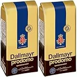 Dallmayr Gourmet Coffee, Prodomo (Whole Bean), 500g Vacuum Packs (Pack of 2)