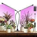 Pflanzenlampe LED Vollspektrum Grow Light mit Timer & 10-Stufig Dimmbar – Hoher PPFD für Hydroponik, Indoor-Garten, Blumen und Gemüse | Ideal für Keimung, Wachstum & Blüte | Energiesparend