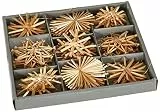 Riffelmacher 75312 - Stroh-Sortiment, Größe je Stern ca. 6 cm, 30 Stück, Baumschmuck, Gesteck, Dekoration, Deko-Hänger, Weihnachten, Advent