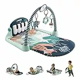 Fisher-Price -Spieldecke-Erlebnisdecke Spielcenter für Neugeborene mit Klavier-Musikspielzeug & Spielzeuge zum Spielen in der Bauchlage, marineblaues, Babyspielzeug ab der Geburt, nur bei Amazon-HKX37