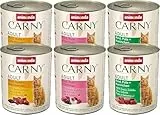 animonda Carny Adult Kräftige Variation (6 x 800 g), Katzennassfutter für ausgewachsene Katzen, Nassfutter mit 100 % frischen, fleischlichen Zutaten, Katzenfutter ohne Getreide und Zucker