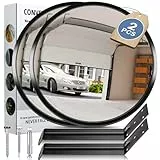 moveland 2 PCS Garage Spiegel - Verstellbarer Konvexspiegel 30 cm - Weitwinkel Spiegel Ausfahrt - Acryl Parabolspiegel - für Garage, Verkehr, Einfahrten, Büro, Hof, Lager (130 Grad konvex)