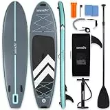 SereneLife Stand Up Paddling Board Aufblasbar, SUP 84cm bis 160kg für Erwachsene – Standup Paddle Board Set mit Paddel, Pumpe, Rucksack