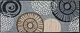 Erwin Müller Fußmatte Neuwied, Schmutzfangmatte, Sauberlaufmatte Blumen Silber/braun Größe 40x100 cm - langlebig, pflegeleicht, rutschfest, für Fußbodenheizung geeignet