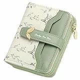 GAEKEAO Geldbörse Damen Klein, Leder Portemonnaie Damen Klein mit RFID-Schutz, Geldbeutel ​mit Reißverschlusstaschen Münzfach Slim Wallet