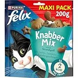 Felix KnabberMix Strandspaß Katzensnack, Knusper-Leckerlie mit Fisch-Geschmack, 1er Pack (1 x 200g)