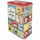 Nostalgic-Art Retro Kaffeedose, 1,3 l, Coffee Collage – Geschenk-Idee für Kaffee-Fans, Blech-Dose mit Aromadeckel, Vintage Design