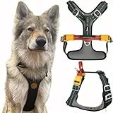 Nomadog Trailblazer Anti Zug Hundegeschirr Grosse Hunde mit Griff - Gepolstert, Verstellbar für Ganztägigen Komfort, Aluminium-Beschläge, 3M Reflektor – Ideal Für Aktive Hunde (XL)