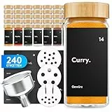 ZMILLA® Gewürzgläser Set Bambus [24 Stück] Eckig mit Streueinsatz | Inklusive 240 Etiketten + Acrylstift + Aluminiumtrichter | Aufbewahrung Gewürze