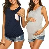UNibelle Damen Stillshirt 2 pcs still Umstand top Shirt umstandstop