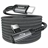toocki 240W USB C auf USB C Kabel 3M, 90 Grad Winkel USB C Ladekabel PD3.1 Nylon Geflochten Schnellladekabel USB Typ C für iPhone 17 17 Pro Max Samsung Galaxy S25 Ultra Pixel 7 MacBook Air(Schwarz)