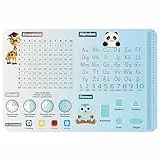 Marsred Schreibtischunterlage für kinder, Leder Lernunterlage mit Alphabet,60 x 40 cm Mauspad,Abwischbar PU-Leder,ABC, Einmaleins, Uhrzeit,Formen Lernhilfe, Schreibtischmatte Rutschfest