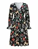 KOJOOIN Damen A Linie Kleider Weihnachtskleid Festliches Partykleid Casual Knielang Swing Abendkleid Freizeitkleider（Verpackung MEHRWEG）