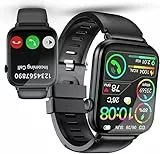 Smartwatch Herren Damen, 1,85' HD Touchscreen Smart Watch mit Telefonfunktion, 113+ Sportmodi Sportuhr mit Schrittzähler/Herzfrequenzmonitor/Schlafmonitor, IP68 Wasserdicht Fitnessuhr für iOS Android