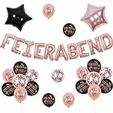 Jollyboom Rente Deko Frau, Feierabend Luftballons Girlande Endlich Frei Schwarz Ballons Alles Gute Zum Ruhestand, Rosegold für Frauen Abschiedsfeier Party