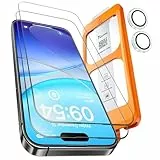 TOCOL für iPhone 16 für Panzerglas mit Kameraschutz, Auto-Installation, Full Screen Ultra-Klar 9H Härte Stoßfest Kratzfest Anti-Fingerabdruck Anti-Bläschen, Kompatibel mit Hülle, Klar