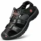 Unitysow Herren Sandalen Wandersandalen Trekkingsandalen Sommer Männer Rutschfeste Leichte Outdoorschuhe Freizeit Sport Strandsandalen,Schwarz,Gr.40