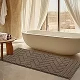 Biscpro Badteppich Badezimmerteppich Badematte rutschfeste 60x150cm,Weich Wasserabsorbierend Waschbar Badvorleger für Dusche,Badematte,Flure,Schlafzimmer Mat