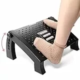 Mkitnvy Fußstütze Schreibtisch, Fußablage Schreibtisch mit Massageoberfläche, 6 Höhen Verstellbar & Massage-Funktion, Rutschfest Footrest, für unter dem Schreibtisch bei der Arbeit oder beim Spielen