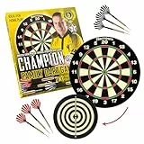 Harrows Dart Board Familienspiel I Dart Board Set I Dartboard mit 6 Darts I Darts Board mit über 10 Spielen I 6 Darts Set mit Board