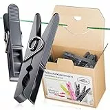 Luna® Wäscheklammern Plastik 50 Stück - Made in Austria - Wäscheklammer aus recycelten UV beständigen Kunststoff - Klammern ohne Abdruck - Clothespins - 100% Farbecht - Nachhaltig - Grafitgrau