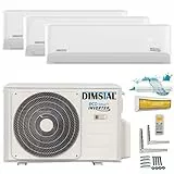 A++/A++/A++ Twin-Rotary Trio Split SelfClean WiFi-Ready Golden-Fin 3x 2,6kW MultiSplit Klimaanlage Klimagerät 3 Innengeräte mit Heizung