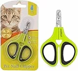 OneCut Krallenschere Katzen, Krallenschere für Hunde & Kaninchen mit Rutschfesten Griffen, Nagelknipser für Haustiere, Klauen Nagelknipser zum Trimmen am Katzen, Welpen, Kätzchen (Grün)