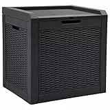 YITAHOME 118L Outdoor-Aufbewahrungsbox Rattan-Optik, Wetterfeste Resin-Box mit Schloss & Griffen, Gartenbox für Kissen, Poolzubehör & Werkzeug, Schwarz