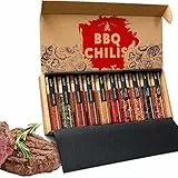 TIMBER TASTE® Chili & Grillgewürze Geschenkset Männer [10er Kombi-Set] | 5 Grillgewürze + 5 Scharfe Chili Gewürze bis zu 1.200.000 Scoville | BBQ Weihnachts-geschenk für Männer & Erwachsene