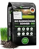 Bio Rasendünger Sommer TESTSIEGER Made in Germany – 10,5kg für 400qm - Organischer Rasendünger Bio für gesunden Boden & sattgrünen Rasen - Dünger Rasen, Sommerdünger Rasen von Natureflow Garden