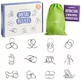 THE TWIDDLERS 12er Set Metall Knobelspiele - 3D IQ Denkspiele aus Draht für Kinder und Erwachsene als Mitgebsel und Adventskalender Füllung