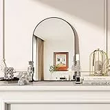 Koonmi Wandspiegel 51×76cm mit Aluminiumrahmen,dekorativer HD Wandspiegel Schminkspiegel für Badzimmer, Ankleidezimmer, Wohnzimmer, unbrechbarer Spiegel Schwarz