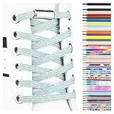 SULPO flache Schnürsenkel ohne Binden - Elastische Schnürsenkel mit Metallkapseln - Schnürsenkel Schnellverschluss - Gummi Schnürsenkel für Erwachsene & Kinder - Schuhbänder ohne Binden