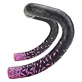 Supacaz Super Sticky Kush Star Fade Bar Tape, Neon Gelb, Neon Pink Star Fade with Neon Pink Plugs
