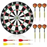 AKVYNTYR Dartscheibe Set mit 10 Darts 30CM Dartscheibe Steeldart Dartboard Sisal Steeldartscheibe Kork Dart Scheibe Klassische Dartboards Dart Board Darts & Dartscheiben Steel Darts Scheibe Dartspiel
