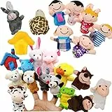 JZK 24 x Klein Tier Fingerpuppe Set plüschtier Handpuppe Mitgebsel Geschenk Gastgeschenk für Geburtstag Kinder Party Tasche Füllstoffe Weihnachten