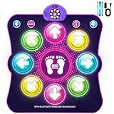 LEAPRCSTORE Tanzmatte Kinder Geschenke für Mädchen Alter 3 4 5 6 7 8 9 10 11 12+ Jahre, Musikmatte mit 8 Led-Leuchten, 6 Modi, Wiederaufladbare Batterie, Geburtstag Weihnachten Spielzeug