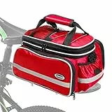 Lixada Fahrrad Gepäckträgertasche, wasserdichte Fahrradtaschen für Gepäckträger, Mehrere Fächer, mit Tragegriff und Schultergurt, 10L-25L Gepäckträgertasche, 33 * 23 * 26 cm, Schnell Abnehmbare