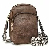 BOSTANTEN Handy Umhängetasche Damen, Handytasche zum Umhängen Leder, Handytasche mit Geldbörse zum Umhängen, Handtasche damen umhängetasche Braun