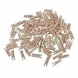 ULTNICE Holz Klammern 3cm Mini natürliche Wäscheklammer/Foto Klammern aus Holz 100pcs