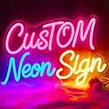 YARUVEX Neon Schild Personalisiert LED Leuchtschilder Namensschild, Personalisiert Neonlicht Schriftzug für Wanddekoration Hochzeit Geburtstag Party Geschäft Salon Bar 25-150cm